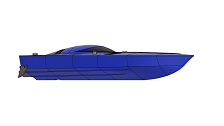 Fully 3D printed RC speed boat JETCAT side